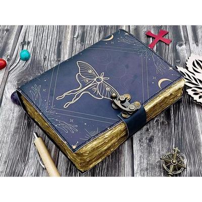 Vintage Butterfly Leather Journal Writing Notebook Sketchbook blank stavebok