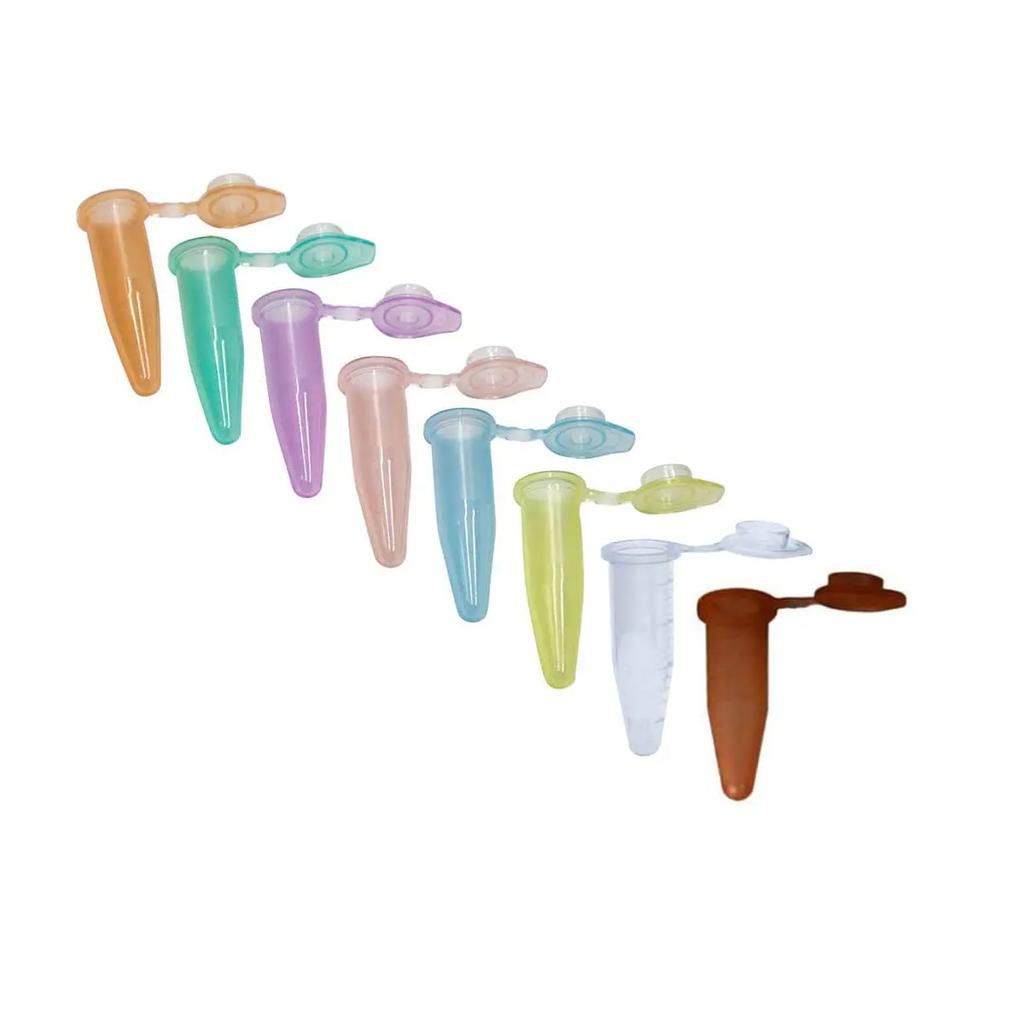 50PCS 1.5ML With Scale Lab centrifugal tubes with pointed bottom and cap Centrifuge Tubes Vial