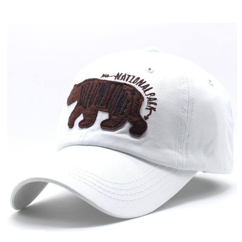 New Polar Bear Washed Embroidered Baseball Cap Ladies Vintage Casual Fishing Cap Men's Outdoor Sun Hat