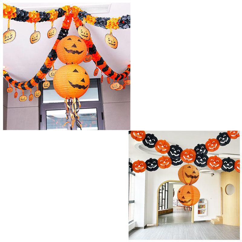 Halloween Pumpkin Lanterns & Spider Decorations for Bars, Malls, Kindergartens