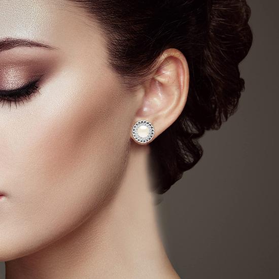 LeCalla S925 Sterling Silber Schmuck Twist Zirkonia Perle Micro Pave Ohrstecker für Frauen Teenager