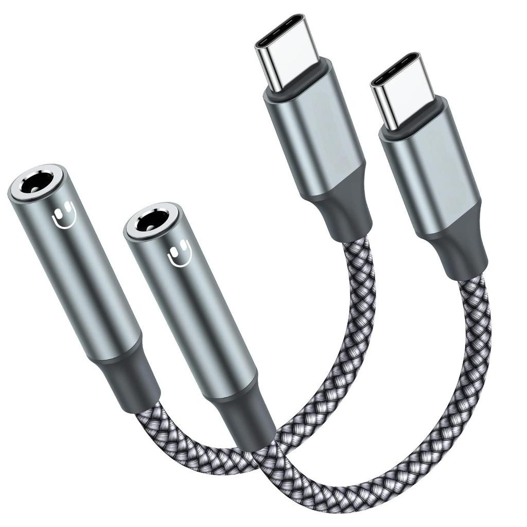 USB Type C To 3.5mm Headphone Jack Adapter, (2Pcs) USB-C 3 5mm Audio Cable Converter For IPhone15 Pro MAX Huawei