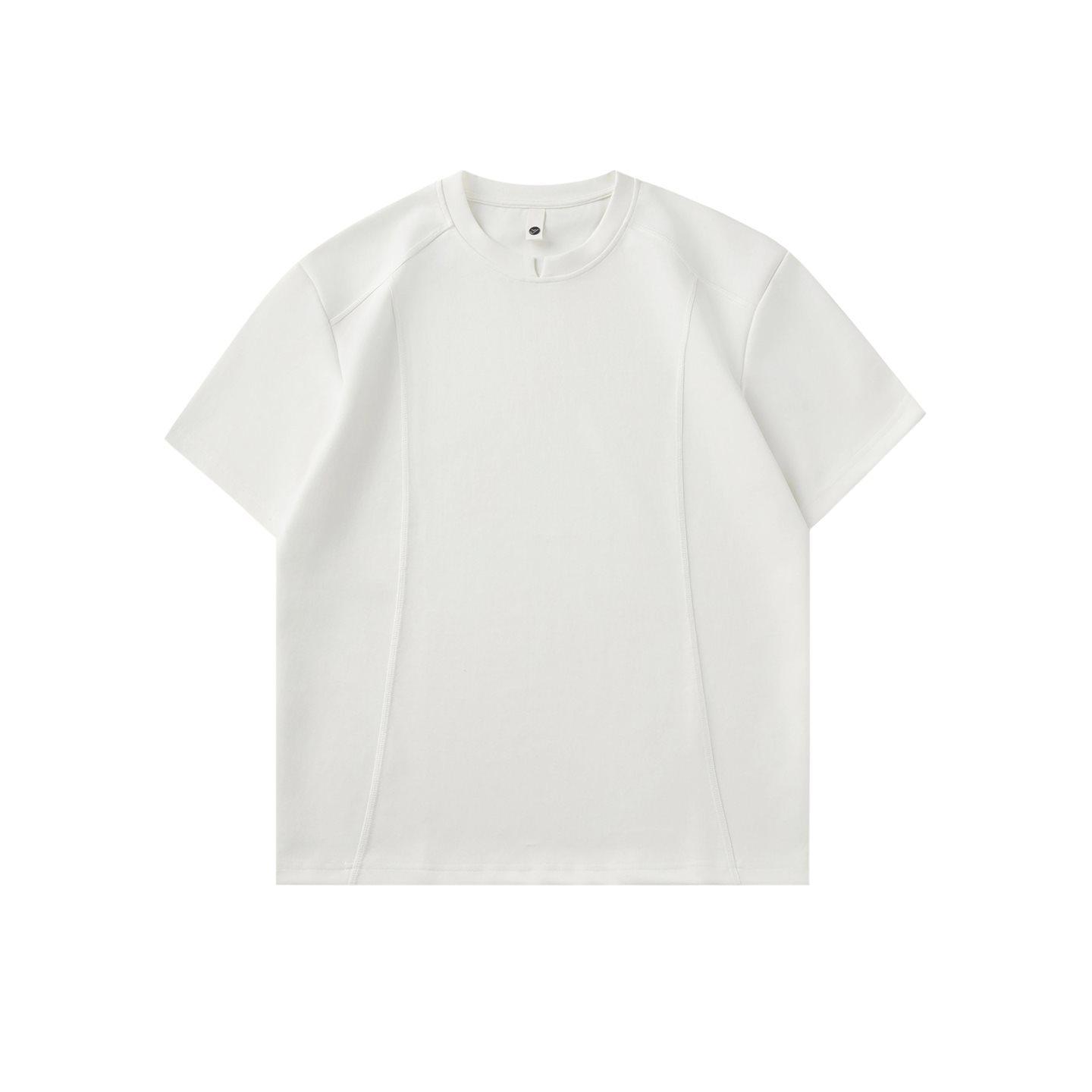 Trendy Solid Color Textured Round Neck Loose Japanese Style Men s T-Shirt - Summer 2026 Collection M белый