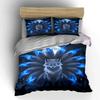 Mystical Blue Nine-Tailed Fox Bedding Duvet Cover Set  (1*Duvet Cover 2*Pillowcases, Without Duvet Insert)