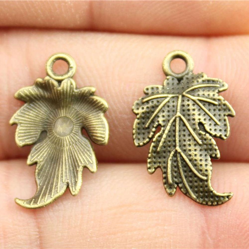 20pcs Small Leaf Pendant Charms Antique Bronze Color Leaf Charms Jewelry DIY Vintage Leaf Charms For Bracelet Making