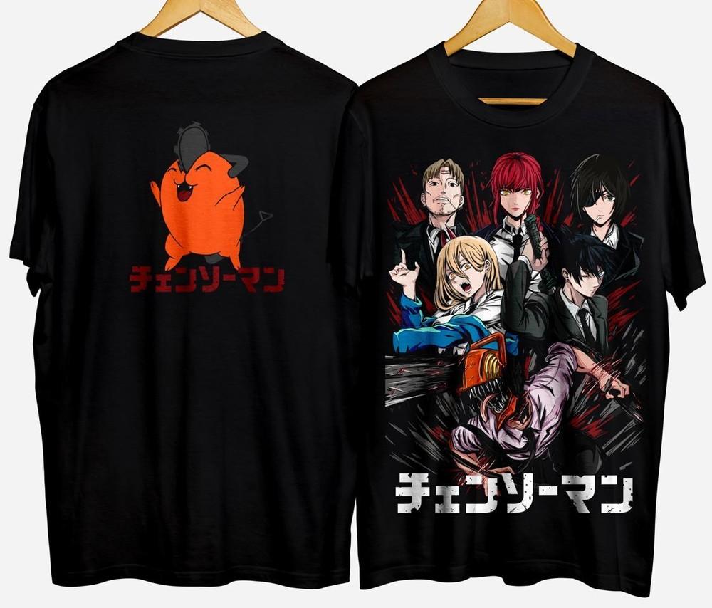 Chainsaw Man Nové tričko,Denji a Makima Tričko Pánské a Dámské Všechny Velikosti Černé