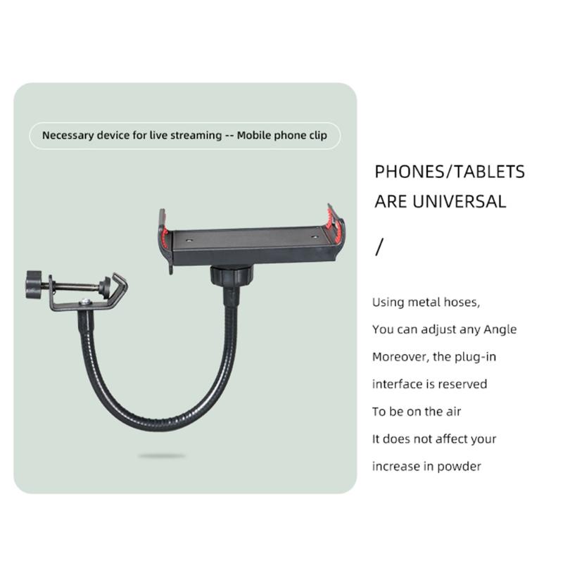 Portable Kits Microphone Desk Arm Stand Mount Smartphone Clip Mic Holder with Tripod Mic Arm 180 Degree Rotation