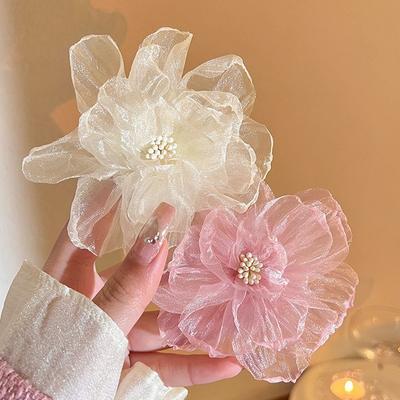 Eugen yarn kwiatowy spinki do włosów damskie boczne spinki letnie nakrycia głowy przycięte włosy grzywka klips typu kaczka spinka do włosów kwiat na głowę super wróżkowy temperament