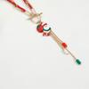 Christmas Themed OT Closure Necklace Feature Santa Charm Alloy Neck Jewelry Neckwear for Gifting and Daily Wear