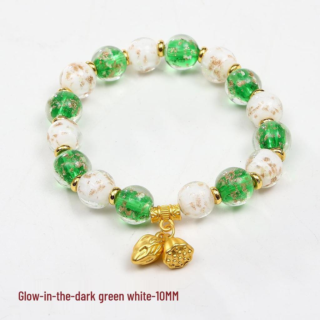 Luminous Seven-Color Glass Bead Bracelet
