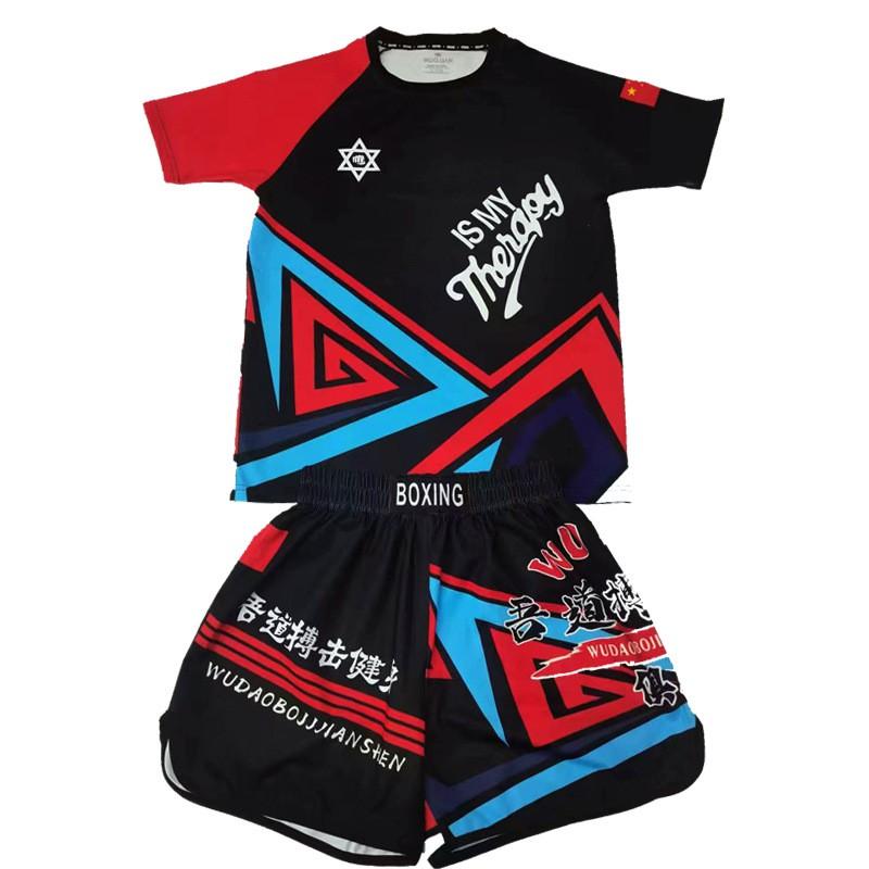 Kids Breathable Cycling Jersey Set Muay Thai Training Sportswear