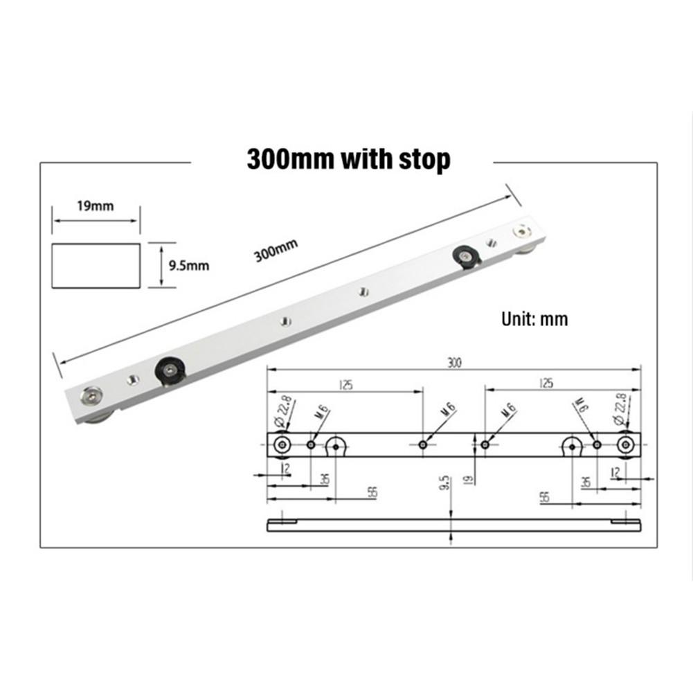 T track Aluminium Alloy Miter Track Miter Bar Slider Table Saw Miter Silver