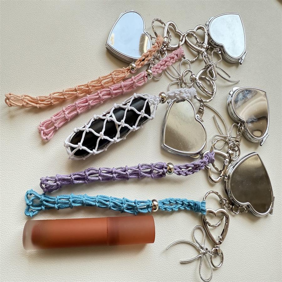 Portable Woven Mesh Lipstick & Foundation Storage Bag, Multi-functional Hanging Organizer