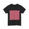 Psychedelic Spiral Optical Illusion Tee | Retro Purple Yellow, Cool T-Shirt