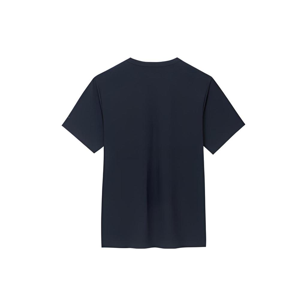 Anta Champion All-Weather Series Letter Round Neck Pullover Short Sleeve T-Shirt Men Tops Night-Sea-Black 152330103-5