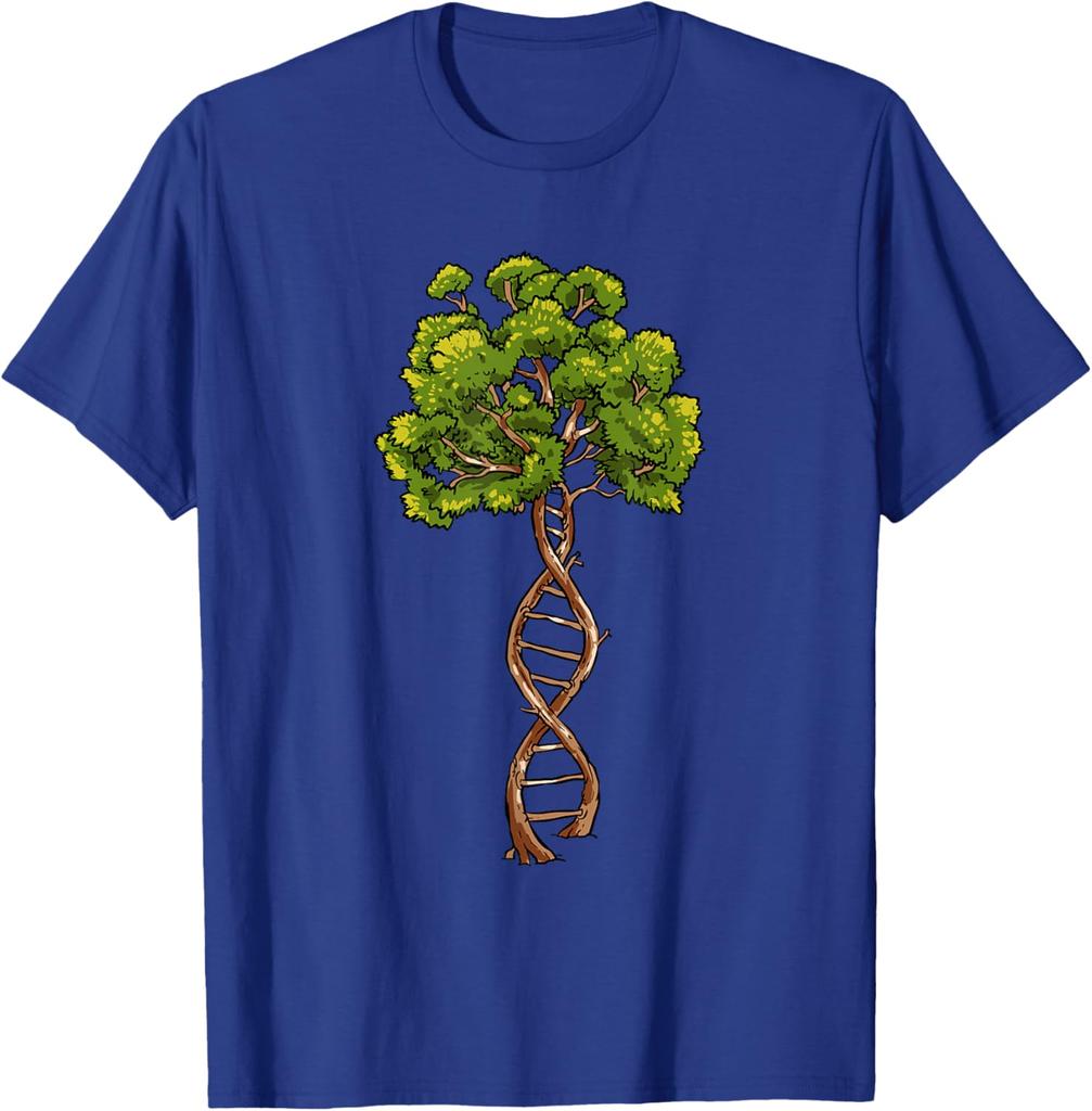 DNA Baum des Lebens Wissenschaft Genetik Biologie Liebhaber Grafik T-Shirt Kurzarm Lässig Rundhals T-Shirt