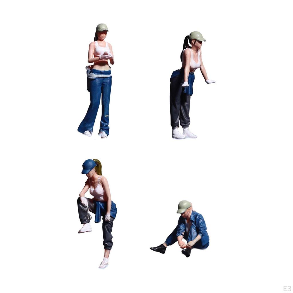 1/64 Miniature Female Figure Repair Diorama Resin for Photography Props