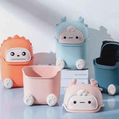 Compact Monster Desktop Trash Bin - Plastic Mini Wastebasket for Home or Office