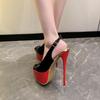 Fashion Aphixta Super High Hot Sale Party Pumps Women 5.5cm Platform 16.5cm Super High Thin Heels Peep Toe Buckle Adjustable Pumps