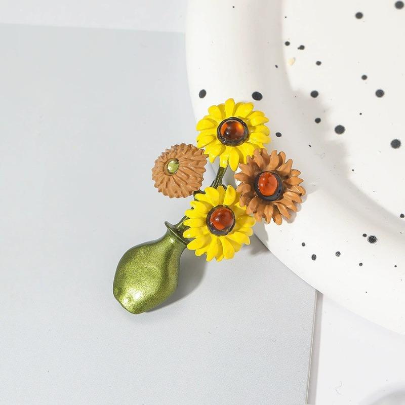 New Alloy Brooch High-end Niche Women's Peony High-end Pin Coat Suit High-end Versatile Brooch