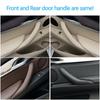 Car Front Rear Passenger Doors Pull Handle Trim With Leather Outer Cover For BMW X5 X6 F15 F16
