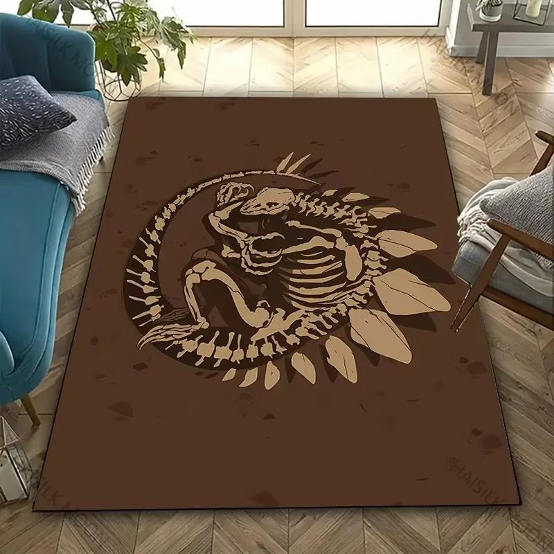 Dinosaur Fossil Theme Carpet Is Suitable for Children's Room Bedroom Living Room Office Durable Non-slip Large Area Mat Soft Rug