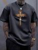 Unisex Summer Cotton Short Sleeve T Shirt Vintage Jesus Cross Mountain Way Truth Life Print Crew Neck Religious Street Male Tee