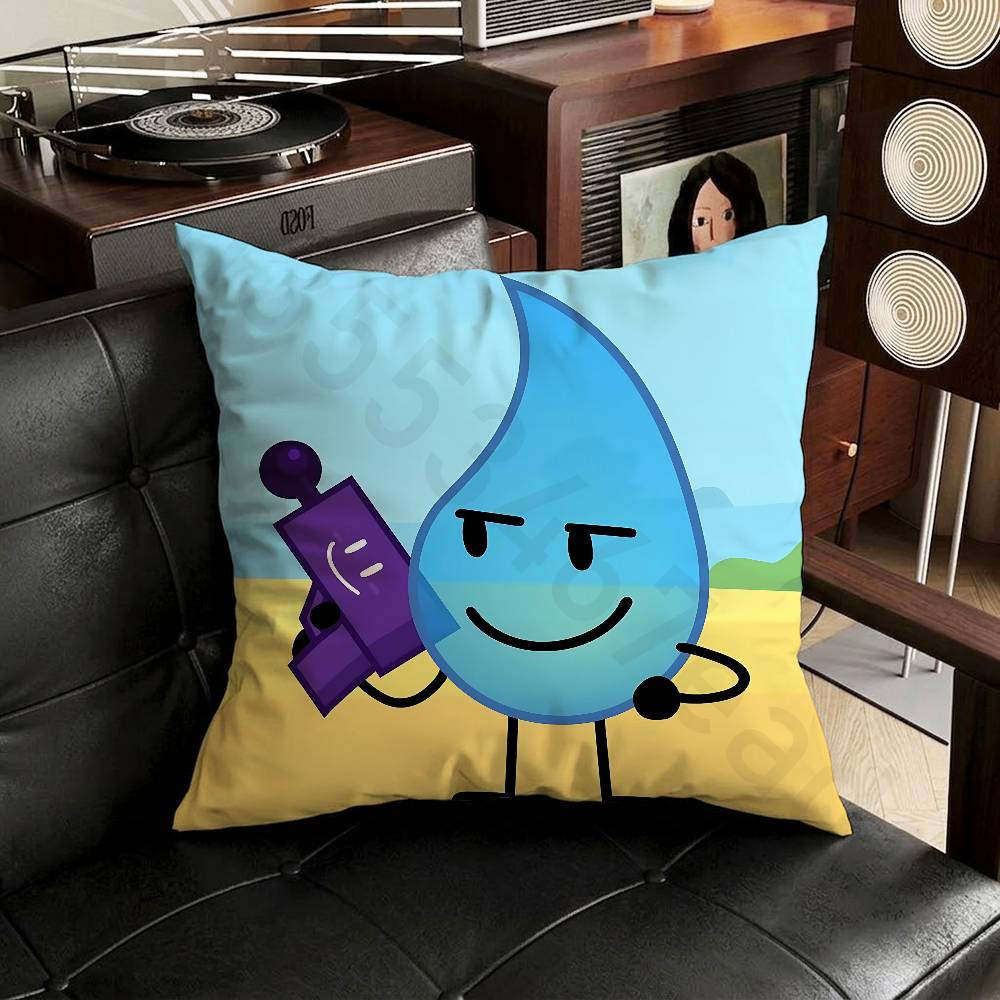 BBattle for Dream IIsland BFDI Pillow Case Square DoubleSided Printing Short Plush Sofa Cushion Cover Bedroom Bedside Pillow