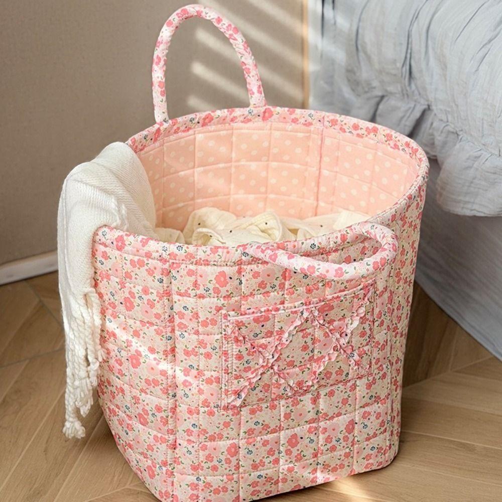 Large Capacity Laundry Storage Basket Folding Hand-held Dirty Clothes Basket Easy Carry Handles Space Saving