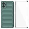 For Samsung Galaxy A06 5G TPU Case WANLONFENG HD Series Anti Slip Phone Cover with Tempered Glass