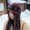 Autumn and Winter Ear Protecting Lettered Beanie Hat Versatile Large Head Circumference Small Face Small Warm Woolen Hat