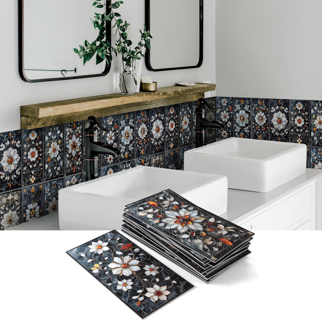 Embossed Pe Foam Thickened Wall Sticker, Self-Adhesive Waterproof And Oil-Proof Tile Sticker, Kitchen Bathroom Home Decoration