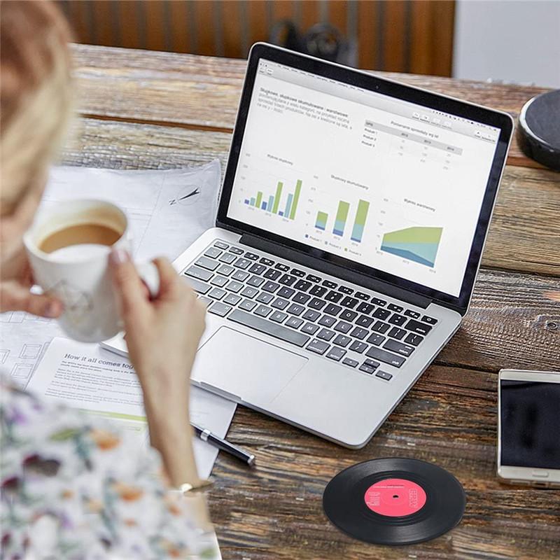 1 шт. Подставка под чашку из виниловой пластинки в стиле ретро — фото 4