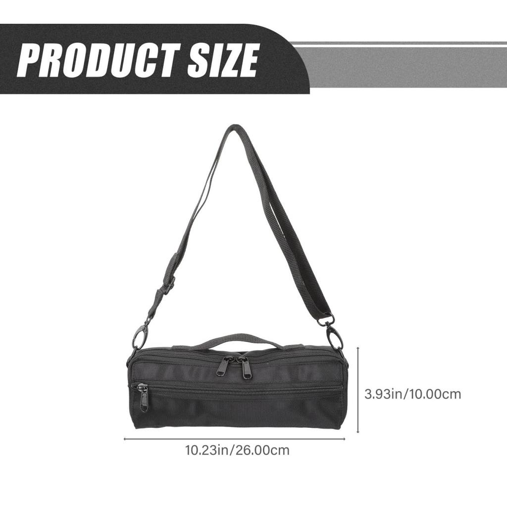 NOLITOY Piccolo Bag Flute Case Hard Shell Protective Case with Adjustable Straps Musical Instrument Storage Bag Lightweight Durable Black