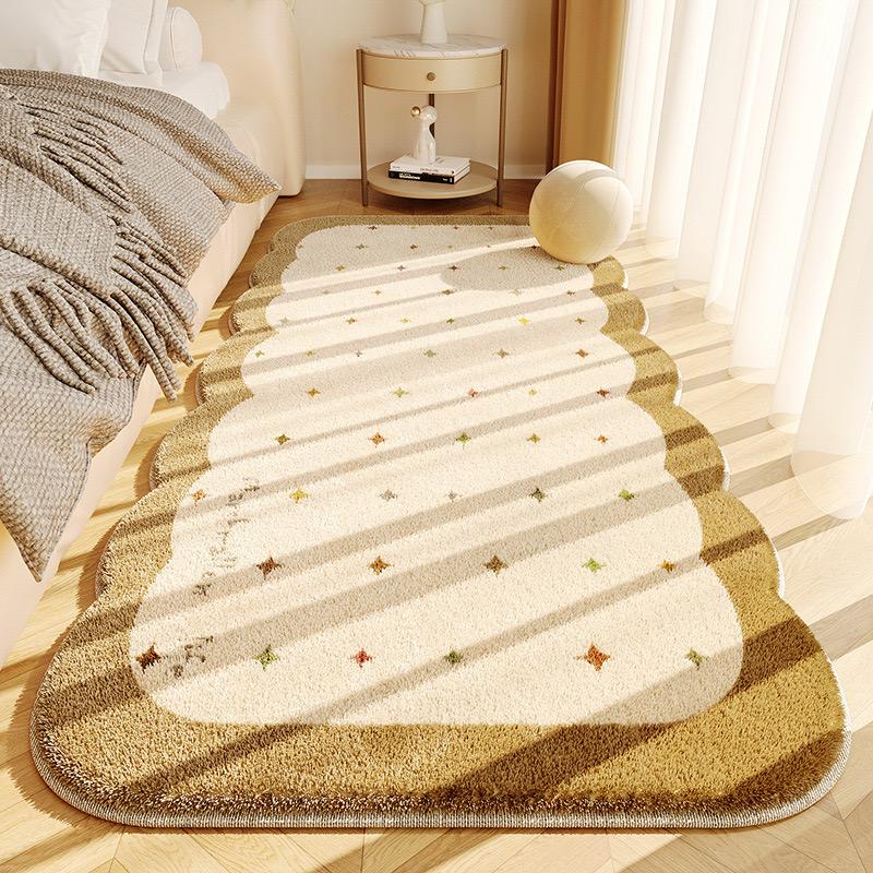 Cream style imitation cashmere shaped bedroom carpet insulation warm bedroom bed blanket Easy care carpet home decor