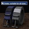 Men's Multi-Hole Military Canvas Leather Belt - Pin Buckle for Jeans & Work