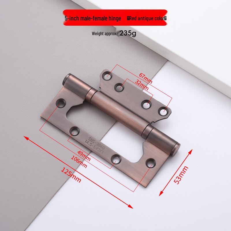 Automatic Stainless Steel Spring Hinge with Invisible Buffer for Wooden Doors