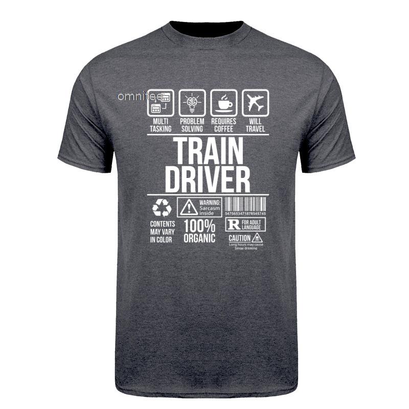 Train Driver T Shirt Tee Tops Round Neck Shortsleeve Fashion Trainspotting Locomotive Tshirt Clothing Casual Tshirts Hj122