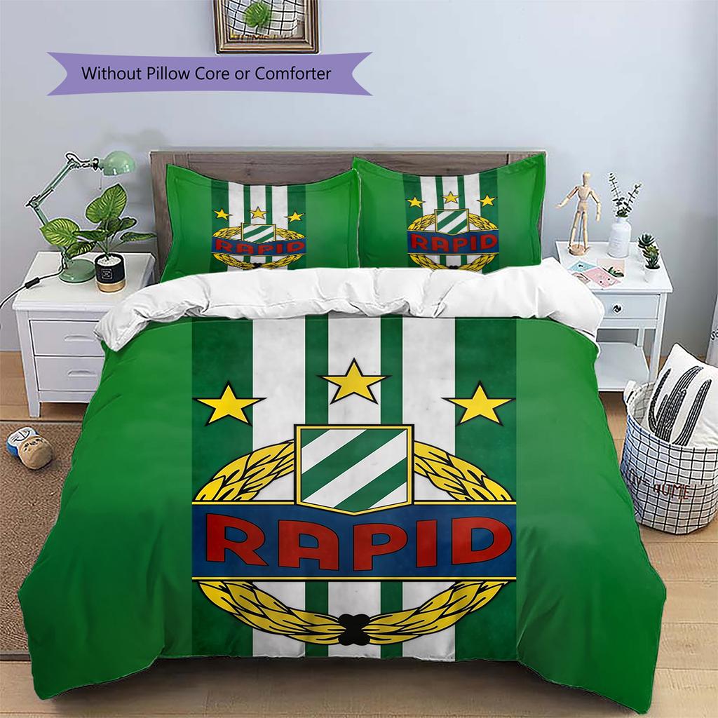 Rapid Wien Pattern Bedding Quilt Set Home Decoration Gift (1 * Duvet Cover + 2 * Pillowcase Without Core)