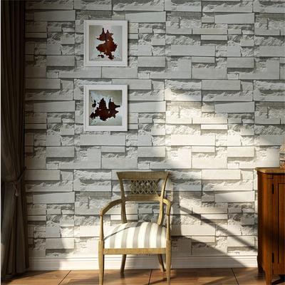 Retro Brick Non-woven Wallpaper Faux Slate Stone Brick Textured Wallpaper for Living Room Background Wallcovering Wallpaper Deco