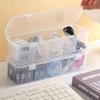 1pc 5-Compartment Clear Plastic Organizer Box,Durable Polypropylene Storage Case for Cables, Batteries,Small Items