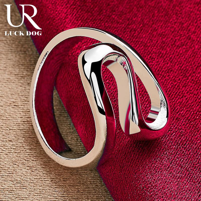 925 Sterling Silver Curved Smooth Ring Fashionable Wedding Jewelry