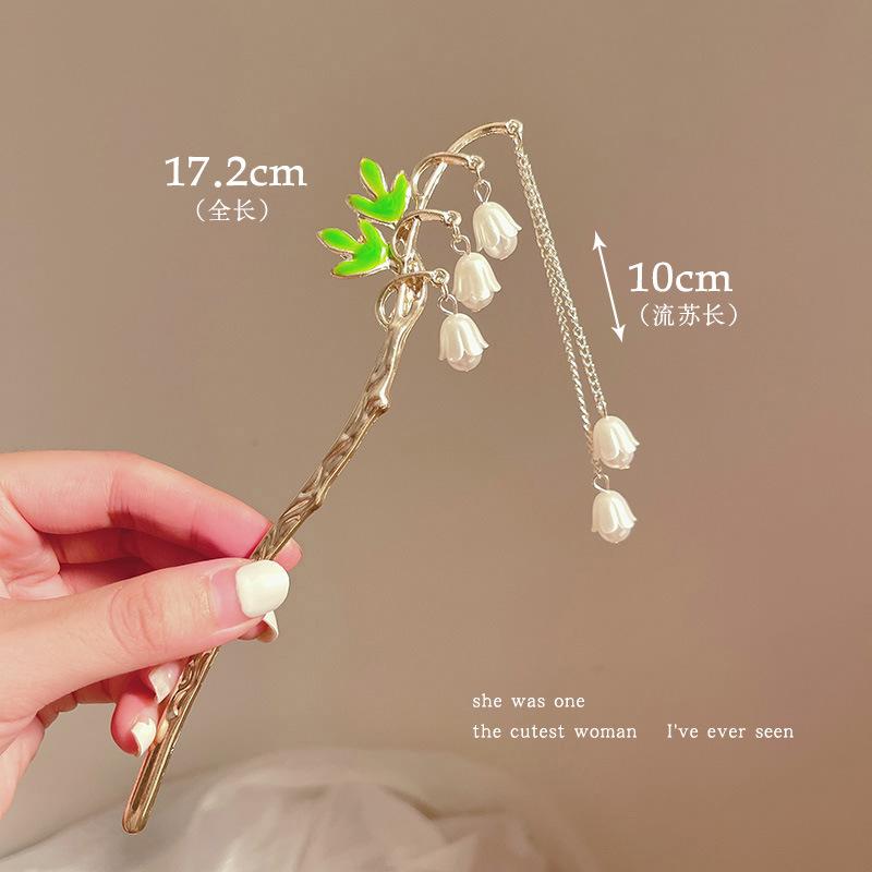 Classic U-shaped Hairpin For Women, Blue And Porcelain , High-end Hair Accessory, Hair Clip