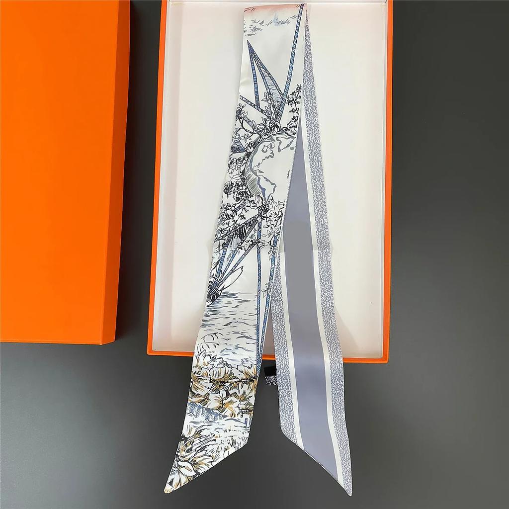 New Design Pansy Tarot Scarf Women Luxury Brand Scarf Skinny Bag Silk Scarves Foulard Hair Neckerchief Headband For Ladies