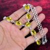 Citrine Handmade Gemstone Necklace, 925 Solid Sterling Silver Necklace Antique Jewelry, For Engagement Gift