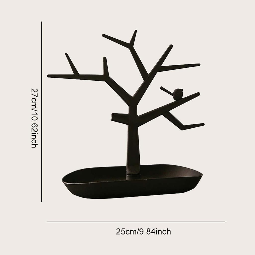1pc tree shaped modern jewelry rack, used for storing necklaces,earrings,and keys.This display stand is made of durable plastic