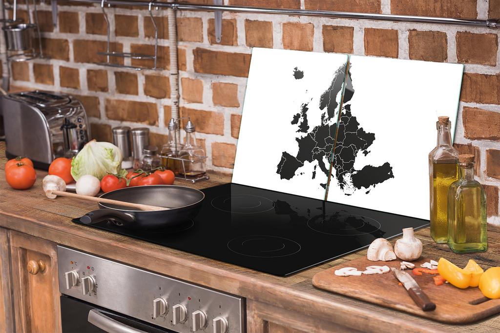 SZKLANA PŁYTA I DESKA DO KROJENIA 100x52 MAPA