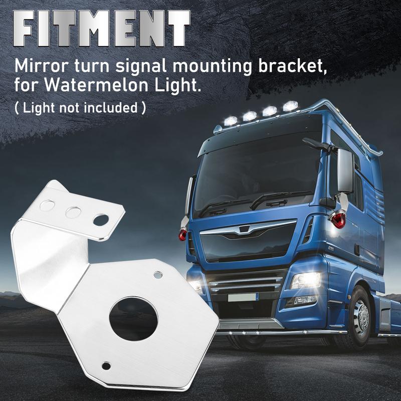 2PCS Watermelon Light Mount Brackets Stainless Steel Truck Trailer RV Campers Bus Mirror Turn Signal Angled Bracket Holder