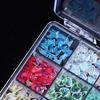 12/15 Grids/Box Mixed Resin Bowknot Nail Charms 3D Colorful Bow  Nail Art Decorations Diy Manicure Parts With Tools