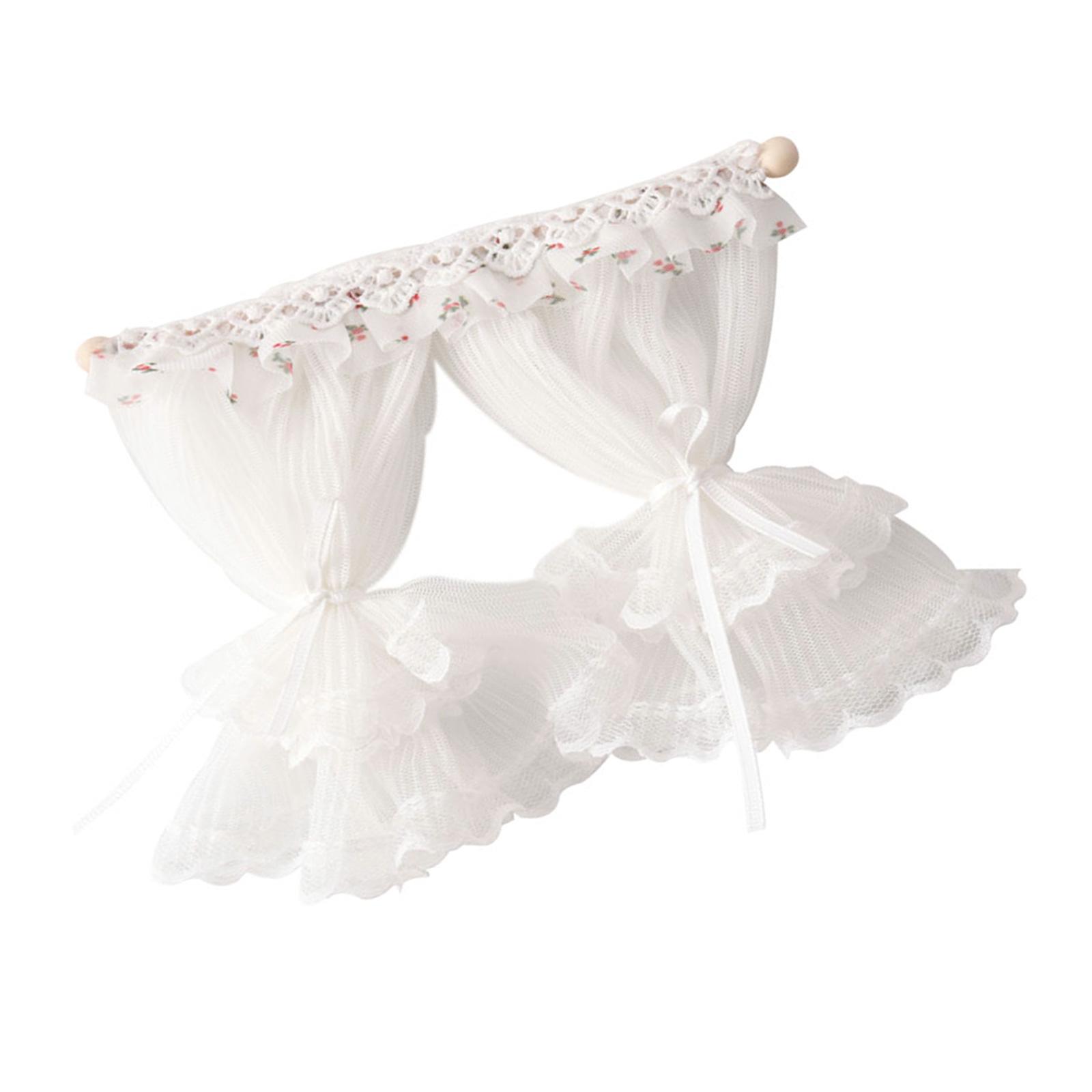 

Шторы для окон кукольных домиков Миниатюрные кружевные занавески для окон для игрушечных домиков и коллекционеров, которые оживляют кукольные домики 1